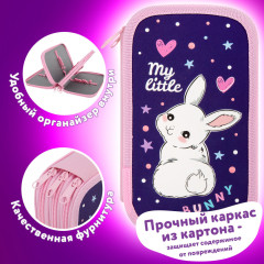 Пенал , 3 отделения, картон с эффектом soft-touch, 19x11 см, «Fluffy tail», 272265 - Фото 3