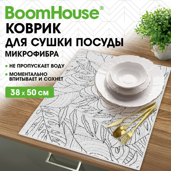 Коврик для сушки посуды из микрофибры, 38х50 см, «ТРОПИКИ», 300 г/м2, (БУМХАУС), 701147