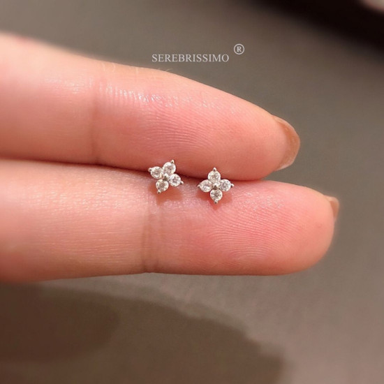 Серьги Клевер мини