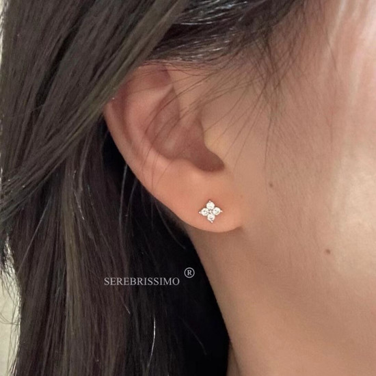 Серьги Клевер мини