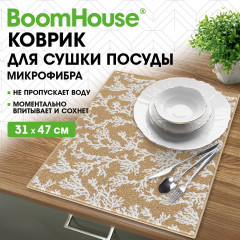 Коврик для сушки посуды из микрофибры, 31х47 см, «КОРАЛЛЫ», 440 г/м2, (БУМХАУС), 701158 - Фото 1