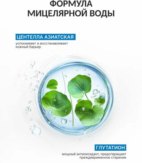 Мицеллярная вода с глутатионом и экстрактом центеллы азиатской «Glutathione Cleansing Water»