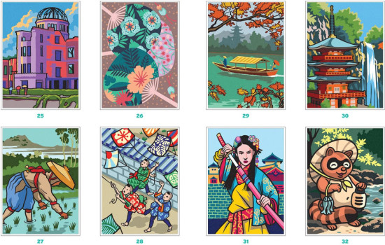 Раскраска Coloriages mystères Trésors du Japon