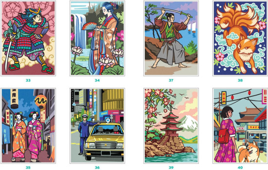 Раскраска Coloriages mystères Trésors du Japon