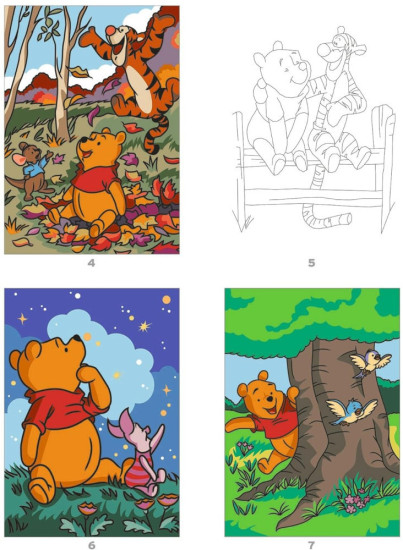 Раскраска Winnie: Mandalas, coloriages mystères, scènes