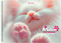 Альбомы для рисования Дэк, А4, 40 л., Комплект 2 шт., гребень, Soft-touch, «Лапки» - Фото 2