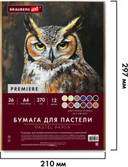 Бумага для пастели Фактурная, А4, в коробке, 36 листов, 12 цветов, 270 г/м², Art, 117759 - Фото 7