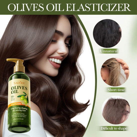 Elasticizer Olives Oil 98%, уход и укладка (Эластикайзер для волос с оливковым маслом, витамином В5, скваланом), 260 мл.