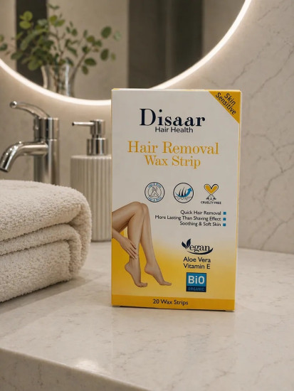 Восковые полоски для депиляции Hair Removal Wax Strip с алоэ вера и витамином E, 20шт