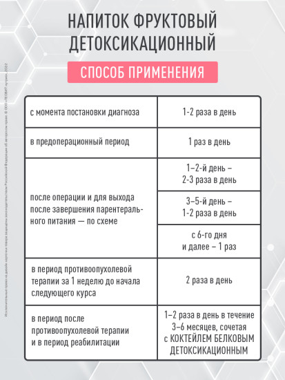Напиток при онкологической патологии