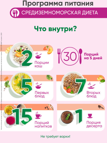 Программа питания для снижения веса «Средиземноморское меню»