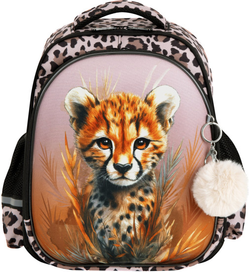 Ранец STABLE, 2 отделения,  «Curious leopard», 36х28х16 см, 274387