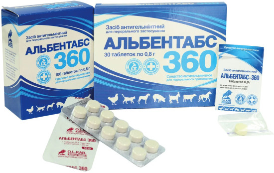 Антигельминтное средство для животных и птиц «Альбентабс 360»
