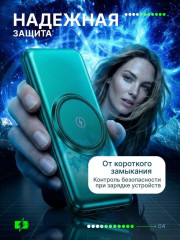 Внешний аккумулятор 30000 mAh с беспроводной зарядкой и 4 встроенными кабелями - Фото 4