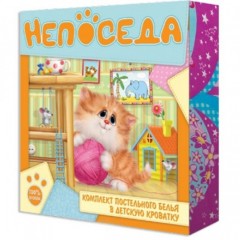 Комплект постельного белья для детской кроватки "Динозаврики" (бязь, 1 наволочка 40х60, простыня на резинке) - Фото 1