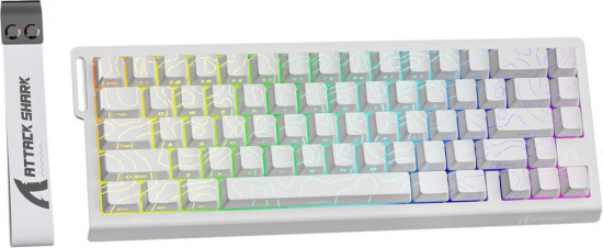 Беспроводная игровая клавиатура X68 HE белый контур