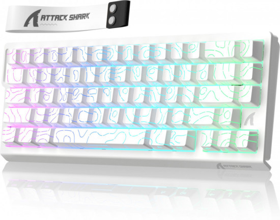 Беспроводная игровая клавиатура X68 HE белый контур