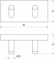 Крючок двойной для ванной комнаты - Фото 3