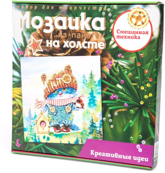 Мозаика из пайеток «Озорной котёнок»