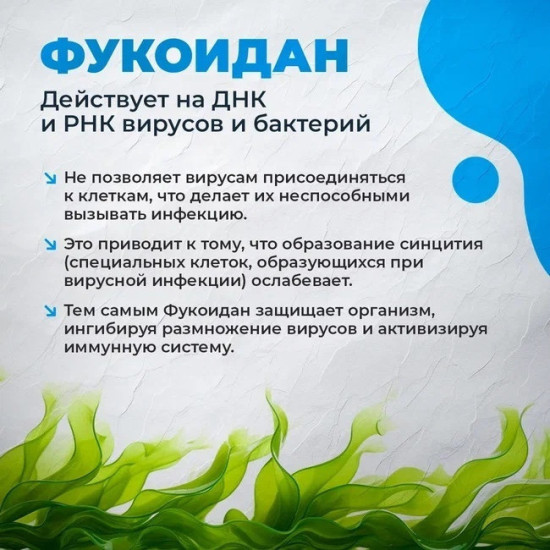 ИммуноСтимул против вирусов и герпеса для иммунитета (фукоидан, пептиды, ДНК (Дезоксирибонуклеиновая кислота, йод