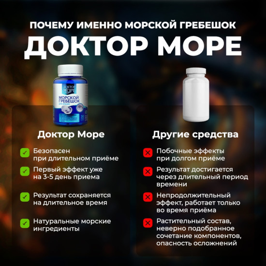 Витамины для глаз и зрения взрослым с лютеином и таурином из морского гребешка