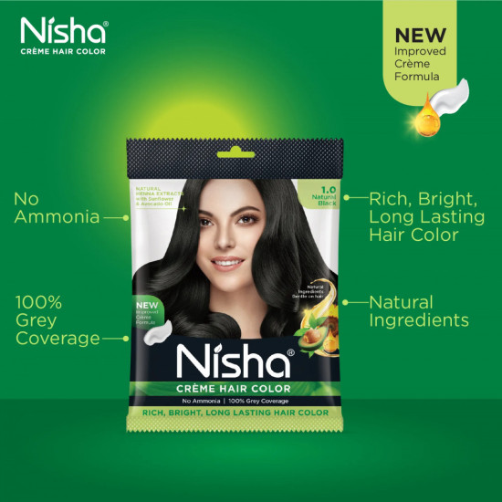 Крем-краска для волос, оттенок 1.0 Natural Black