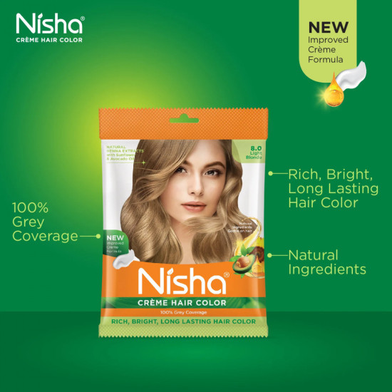 Крем-краска для волос, оттенок 8.0 Light blonde