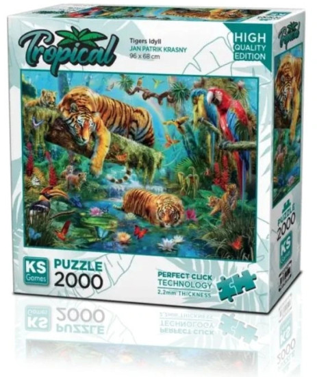 Пазл Идиллия тигров, 2000 деталей