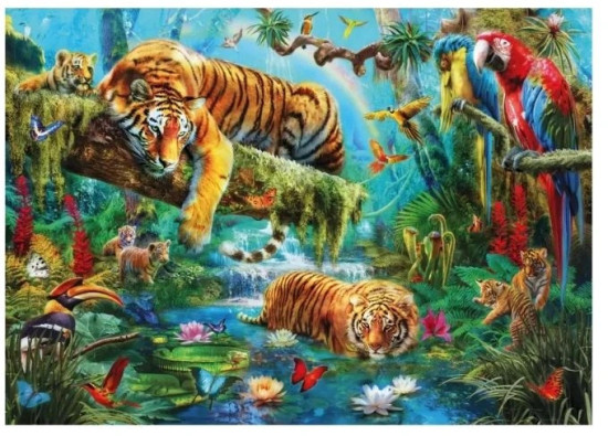 Пазл Идиллия тигров, 2000 деталей