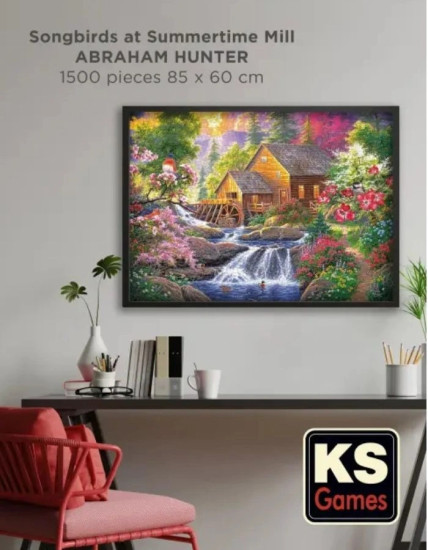 Пазл Певчие птицы у летней мельницы, 1500 деталей