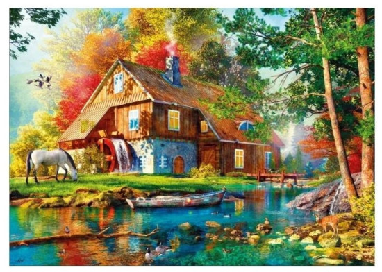 Пазл Осенняя водяная мельница, 1000 деталей