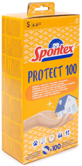 Перчатки виниловые PROTECT S, 100шт