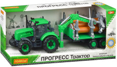 Игрушечная спецтехника Трактор "Прогресс" лесовоз - Фото 4