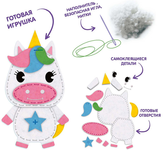 Игрушка из фетра своими руками «Единорог»