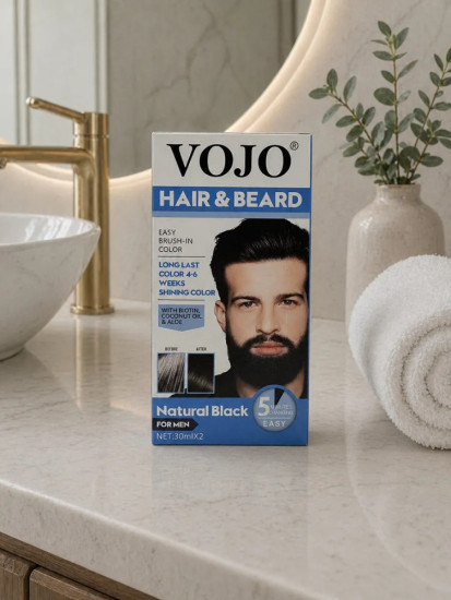 Мужская краска для волос и бороды Vojo Hair & Beard Natural Black
