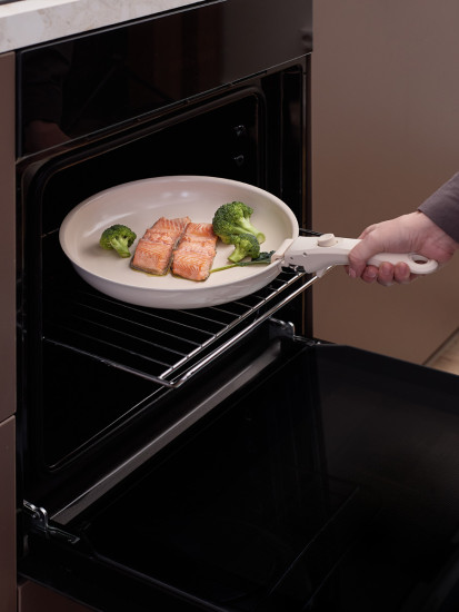 Сковорода с крышкой и съемной ручкой «Smart Ceramic»