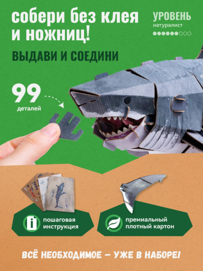 3D пазл «Белая акула»
