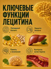 Лецитин соевый капсулы для памяти, мозга - Фото 3
