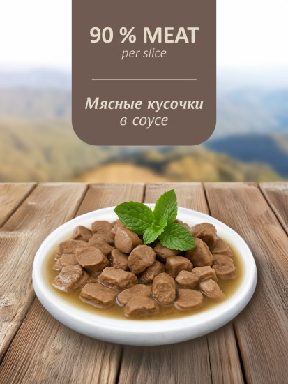Корм влажный для взрослых кошек с индейкой, морковью и тыквой в соусе «Turkey»