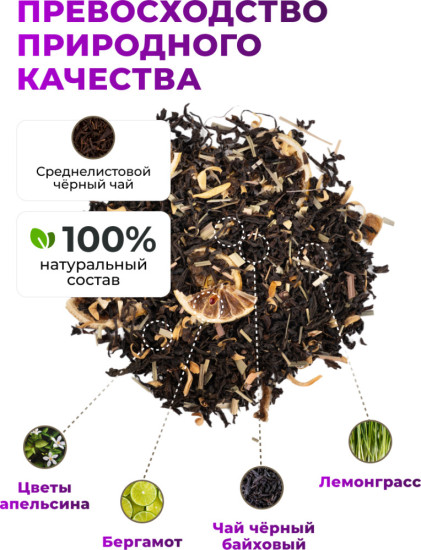 Черный чай байховый Эрл Грэй (пирамидки в саше) 2,5г*12