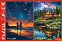 Волшебные пейзажи Набор пазлов 2в1 (500+1000) 1500 деталей - Фото 3