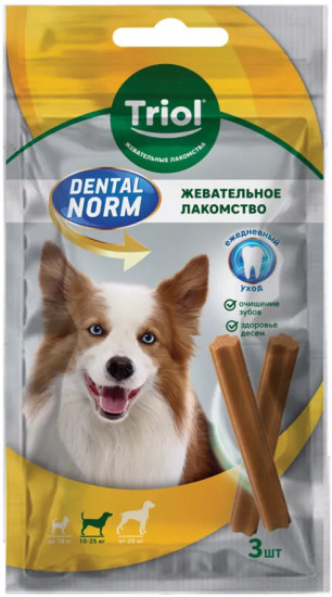 Лакомство для собак средних пород Палочки жевательные Dental norm