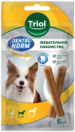 Лакомство для собак средних пород Палочки жевательные Dental norm