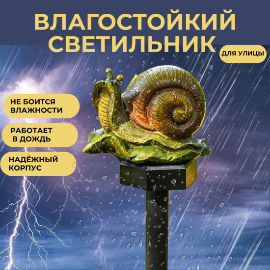 Садовый светильник на солнечной батарее «Улитка»