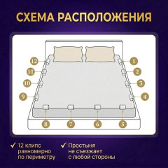 Зажим-фиксатор для простыни 12 шт, держатель простыни на матрас, клипса для постельного белья - Фото 3