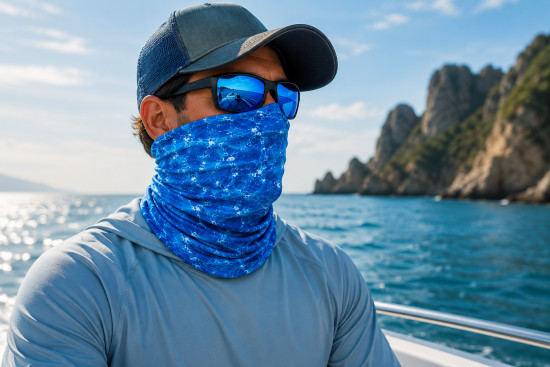 Бафф Aqua Water, мультифункциональный шарф-труба с водным принтом, голубой, 25×50 см