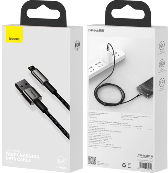 Кабель Tungsten Gold CALWJ-01 Lightning 2.4A 1m Черный