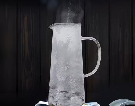 Стеклянный графин для воды, напитков, лимонада с крышкой и ручкой