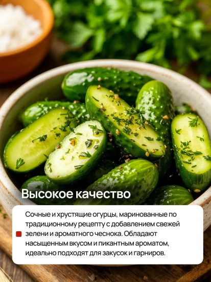 Огурчики маринованные с зеленью и чесноком