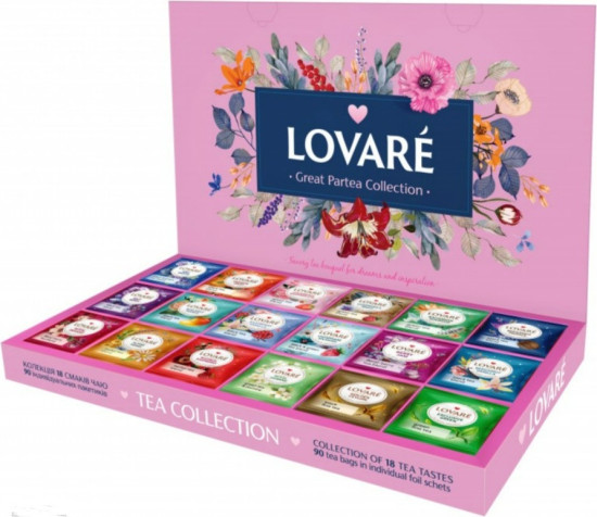 Чай Great Partea Collection черный, зеленый, фруктовый листовой 90 пакетиков
